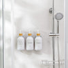 3PCS Shampoo and Conditioner Dispenser,Body Wash Shower Soap Dispenser Wall Mounted,Drill Free 480ML Plastic Shower Bottles for Bathroom, White Sets